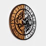 Wallity Reloj de Pared Decorativo de Madera Nogal y Negro